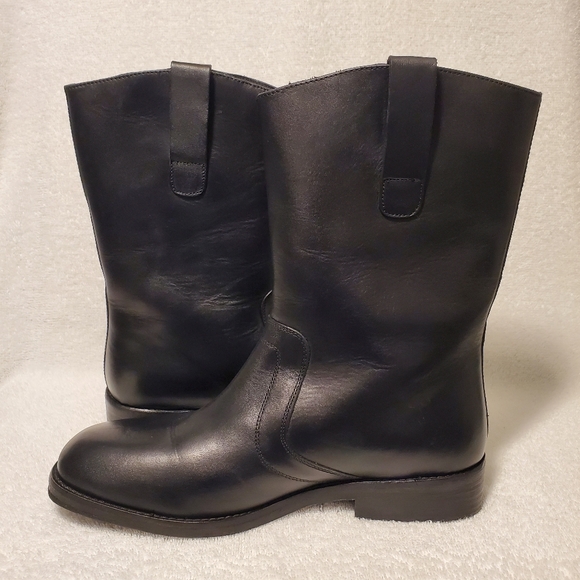 FREE PEOPLE EASTON EQUESTERIAN BOOTIE IN BLACK LEATHER - Picture 3 of 8